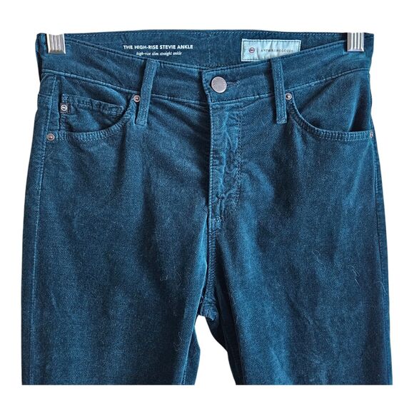 ANTHROPOLOGIE Adriano Goldschmied 25 R Velvet Stevie Pants Straight Slim Ankle - Picture 2 of 13